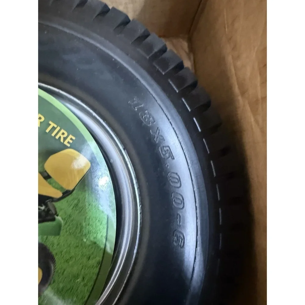 2 Pack 13X5.00-6 Flat Free Tire and Wheel Assembly, Solid Lawn Mower Front Tir